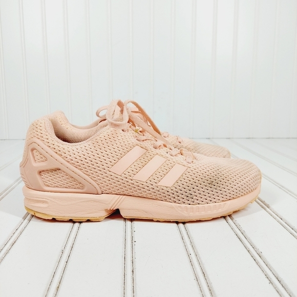 adidas Originals Zx Flux Peach Pink Lace Up Mesh Athleisure Running Sneaker A110 - Picture 5 of 11